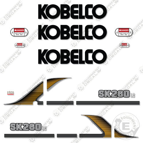Fits Kobelco SK260LC-9 Decal Kit Excavator 260, 260lc-9, decal kit, sk, sk260, sk260lc, sk260lc9