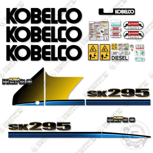 Fits Kobelco SK295-8 Decal Kit Excavator 295, 295-8, 295lc, decal kit, LC-8, LC8, sk, sk295, sk295-8, sk295lc-8