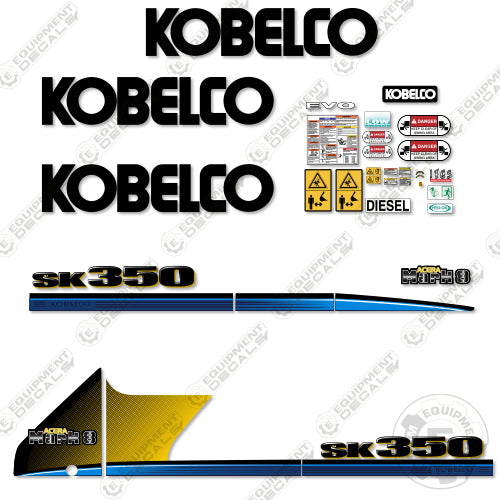 Fits Kobelco SK350LC-8 Decal Kit Excavator 350, 350-8, 350lc-8, 350lc8, decal kit, mark 8, mark8, sk, sk350, sk350-8, sk350lc, sk350lc-8, sk350lc8