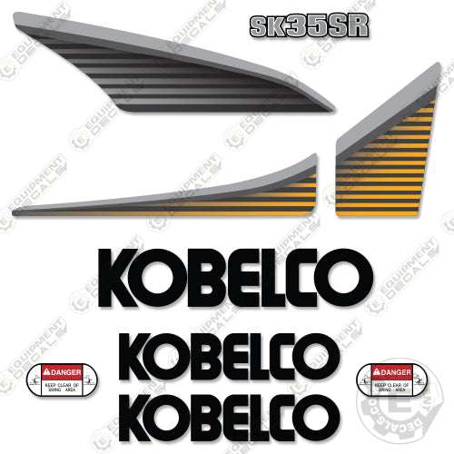Fits Kobelco SK35SR-6E Decal Kit Excavator 35, 35sr, decal kit, sk, sk35, sk35sr, sk35sr-6e