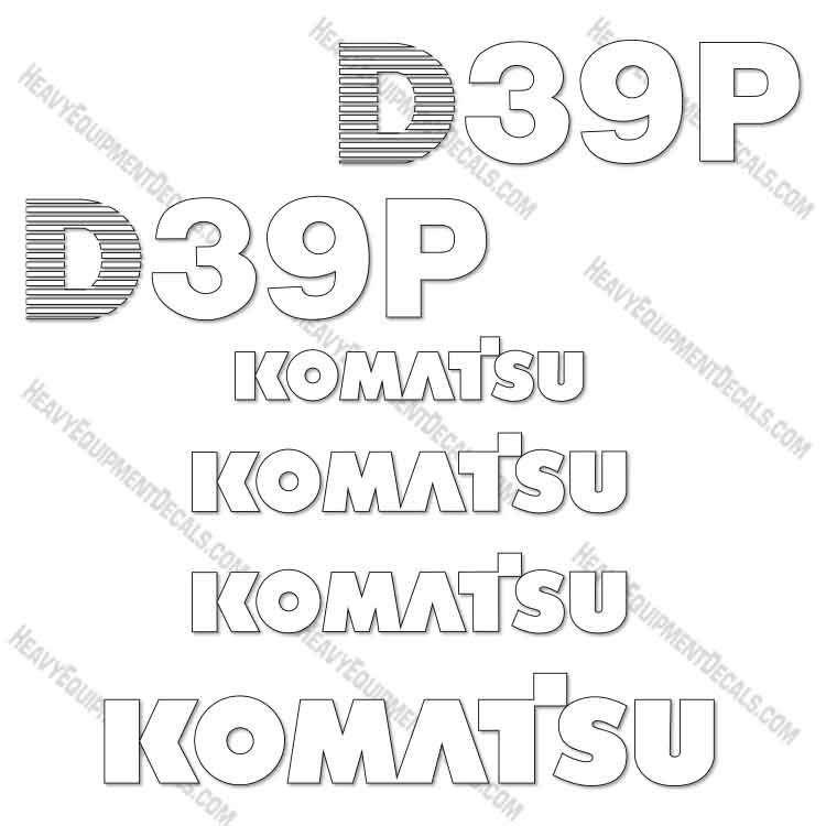 Fits Komatsu D39P-1 Decal Kit Crawler Tractor Dozer 39, 39p, d39, d39p, d39p1, decal kit