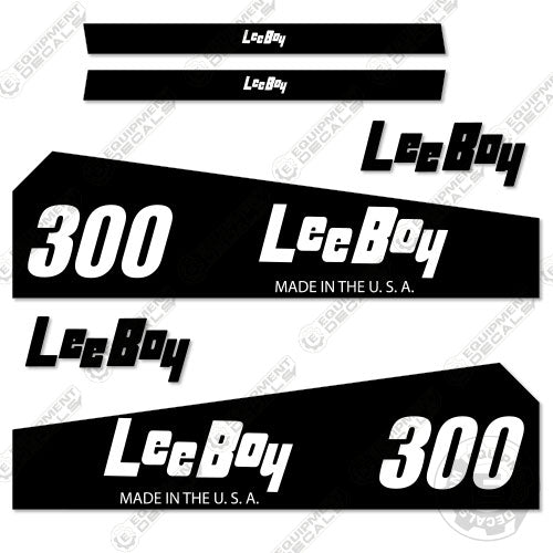 Fits LeeBoy 300 Decal Kit Roller (Black Version) Style 2 decal kit