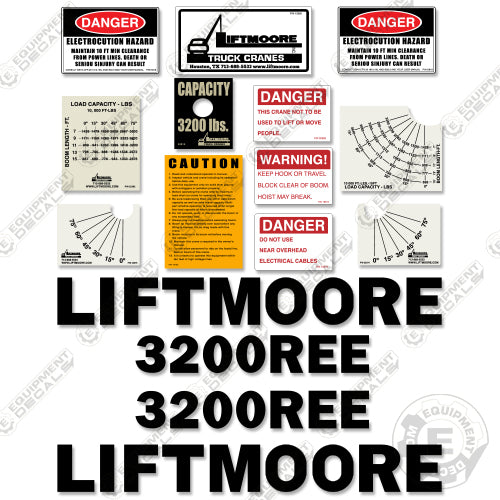 Fits Liftmoore 3200REE Decal Kit Crane Truck 3200, decal kit