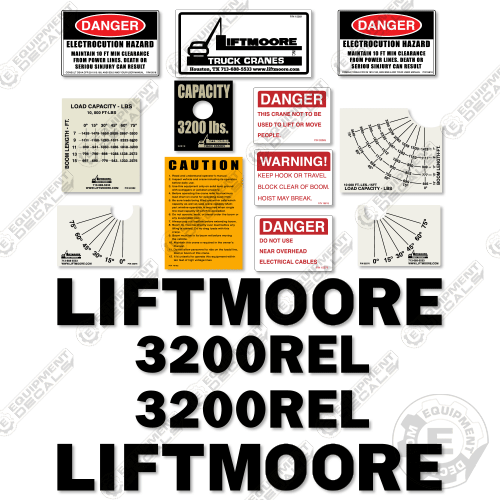 Fits Liftmoore 3200REL Decal Kit Crane Truck 3200, 3200rel, decal kit, rel3200
