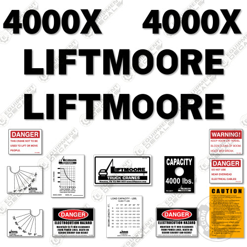 Fits Liftmoore 4000X Decal Kit Crane Truck 4000, decal kit