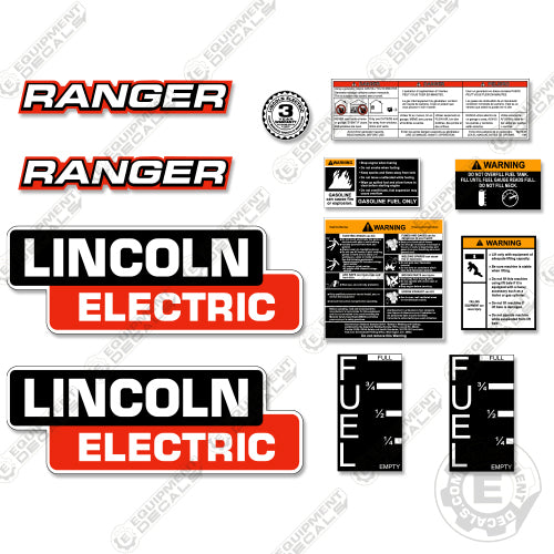 Fits Lincoln Electric Ranger Decal Kit Generator Welder decal kit, lincolnelectric, ranger