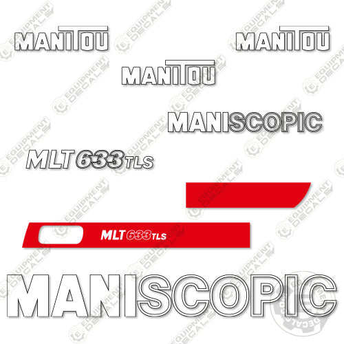 Fits Manitou MLT 633 TLS Decal Kit Telescopic Forklift 633, 633ls, decal kit, ls turbo, mlt633tls, telescopic, turbo