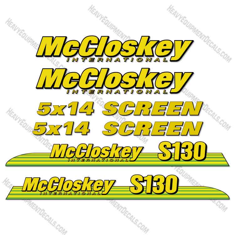 Fits McCloskey International S130 Decal Kit - Screener decals, s130, 130