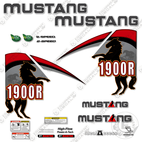 Fits Mustang 1900R Decal Kit Skid Steer 1900, 1900r, decal kit