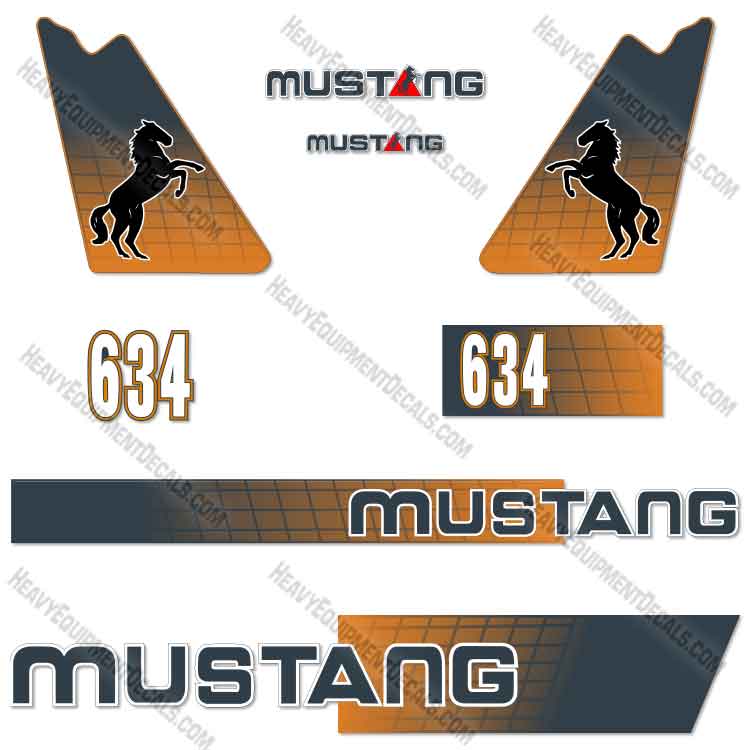 Fits Mustang 634 Decal Kit Telehandler 634, 634R, decal kit
