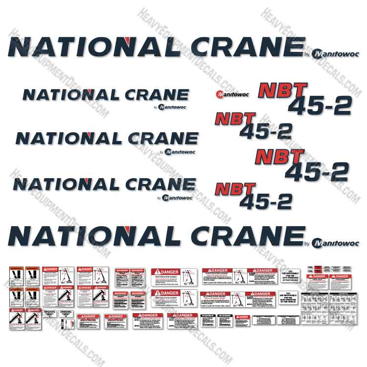 National Crane NBT 45-2 Decal Kit 45, nbt45-2, boom, crane, decal kit, lift, manitowoc