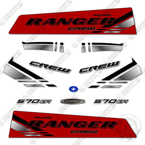 Fits Polaris Ranger 570 EFI Crew Red Decal Kit Utility Vehicle 570, 570 efi, 570efi, decal kit, efi