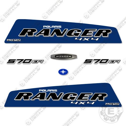 Fits Polaris Ranger 570 EFI Decal Kit Utility Vehicle (BLUE) 570, 570efi, decal kit, efi