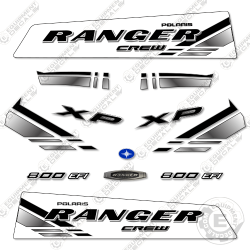 Fits Polaris Ranger 800 EFI Crew Decal Kit Utility Vehicle (WHITE) 800, 800efi, decal kit, efi