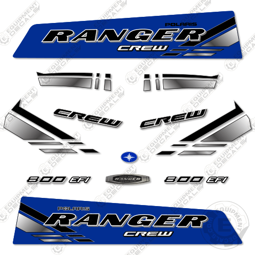 Fits Polaris Ranger 800 EFI Crew Decal Kit Utility Vehicle (BLUE) 800, 800efi, decal kit, efi