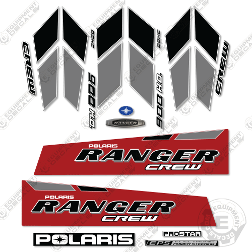 Fits Polaris Ranger 900-6 H.O. Crew Decal Kit UTV - Red 900, 900efi, 900 H.O. 900xp, decal kit, efi, excavator
