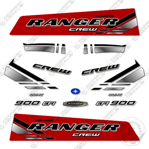 Fits Polaris Ranger 900 EFI Crew Decal Kit Utility Vehicle (RED) 900, 900efi, decal kit, efi