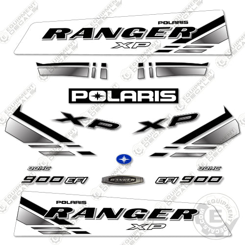 Fits Polaris Ranger 900 EFI XP Decal Kit Utility Vehicle (WHITE) 900, 900 xp, 900efi, decal kit, efi, excavator