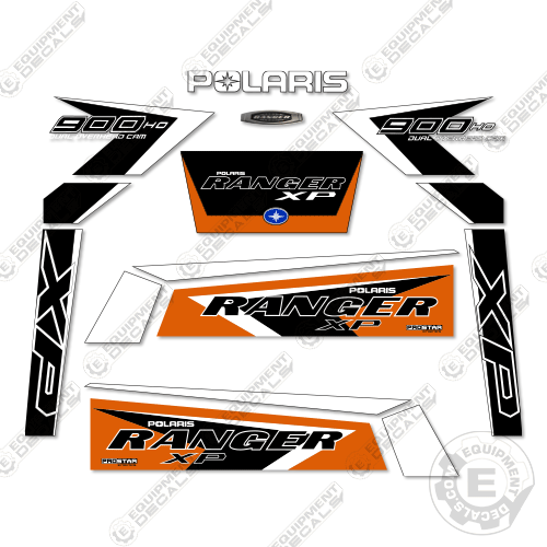 Fits Polaris Ranger 900 Decal Kit - Orange Madness 900, 900 xp, 900efi, decal kit, efi, excavator