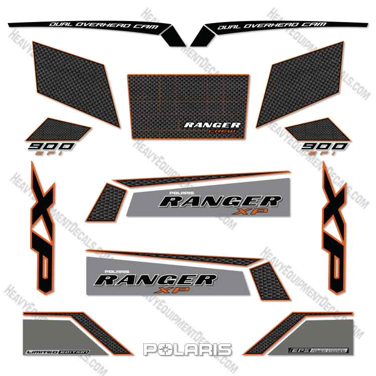 Fits Polaris Ranger 900 XP EPS LE Decal Kit - 2014 900, 900 crew, 900efi, decal kit, efi, excavator, high, high output, output