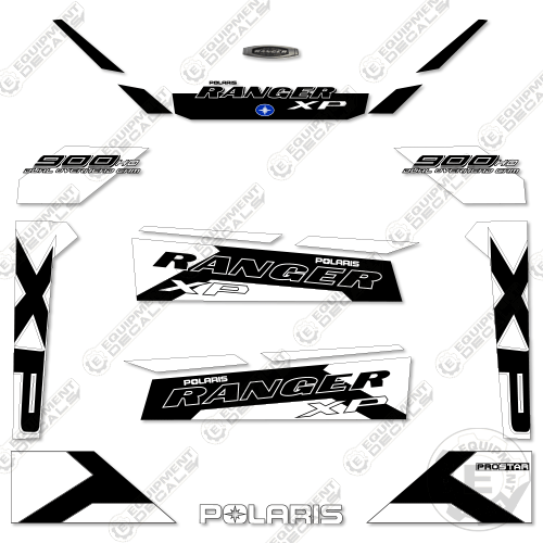 Fits Polaris Ranger 900 XP HO Decal Kit - WHITE 900, 900 xp, 900efi, decal kit, efi, high, high output, output