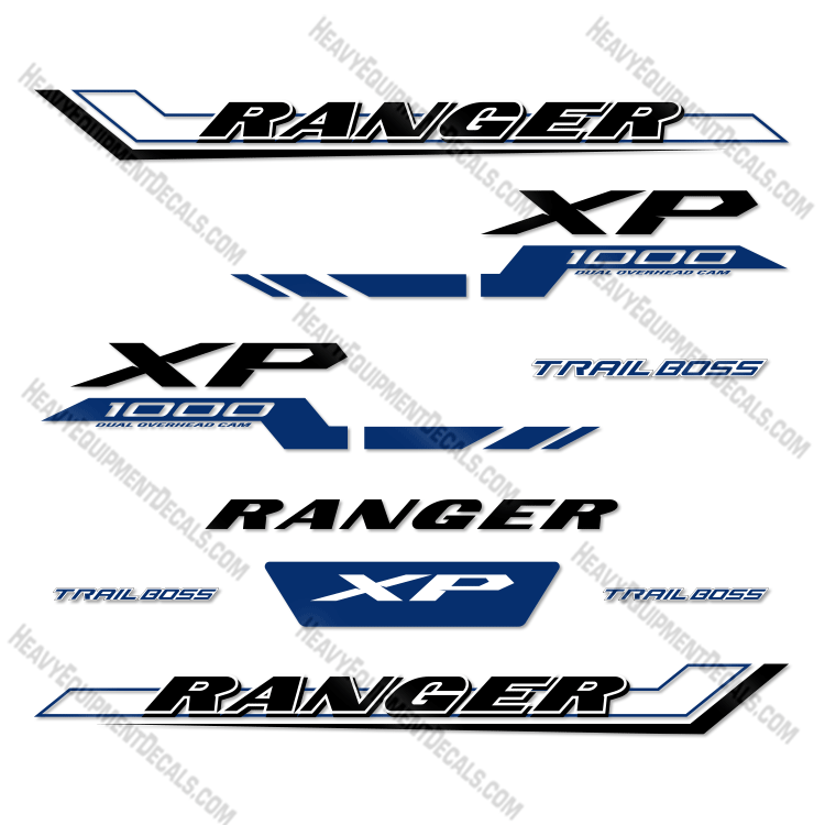 Fits Polaris Ranger Blue 1000 XP Decal Kit UTV - 2024 - Trail Boss  1000, 1000xp, trail, boss, trail-boss, trail boss