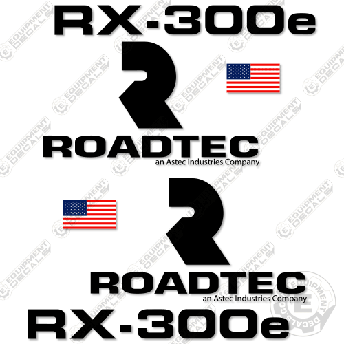 Fits Roadtec RX-300E Decal Kit Cold Planer - Black Version 300, 300e, decal kit, road, roadteck, roadtrec, rx, rx-300e, rx300e, tec