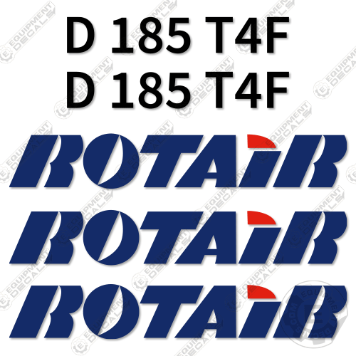 Fits Rotair D 185 T4F Decal Kit Air Compressor d185t4f, decal kit, t4f
