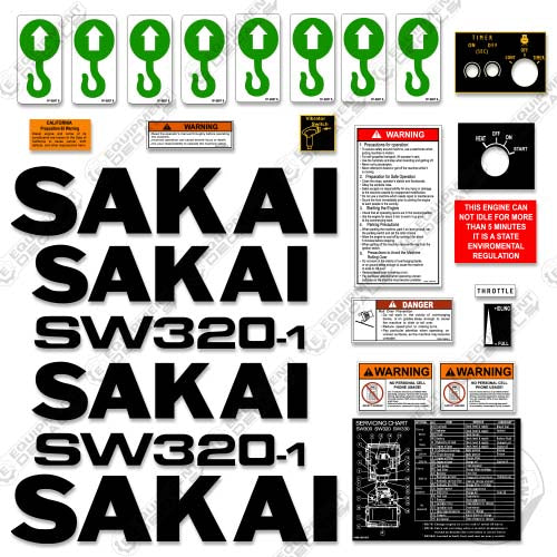 Fits Sakai SW320-1 Decal Kit Roller 320, decal kit, sw-320, sw320