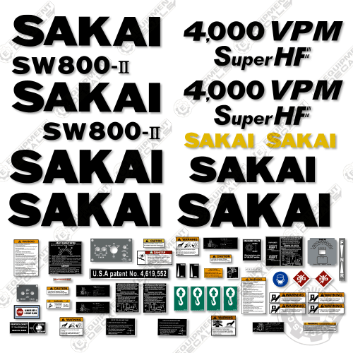Fits Sakai SW800-II Decal Kit Roller 850-ii, 850ii, decal kit, sw850, sw850-ii, sw850ii