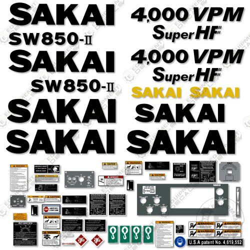 Fits Sakai SW850-II Decal Kit Roller 850-ii, 850ii, decal kit, sw850, sw850-ii, sw850ii
