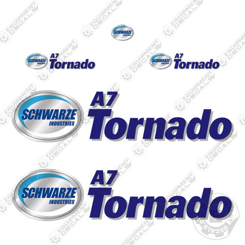 Fits Schwarze A7 Tornado Decal Kit Vacuum Sweeper decal kit, sweep