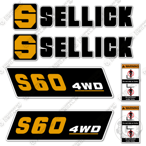 Fits Sellick S60 4WD Decal Kit Forklift 60, decal kit, s-60, s60