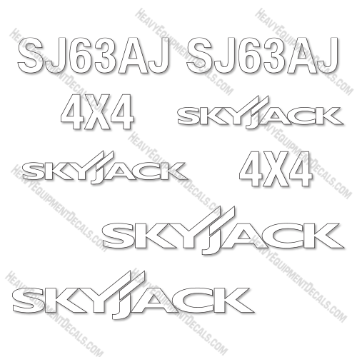 Fits SkyJack SJ63AJ Decal Kit Boom Lift (White Cut ONLY) 63, 63aj, sj, sj63, sky-jack, skyjack, th