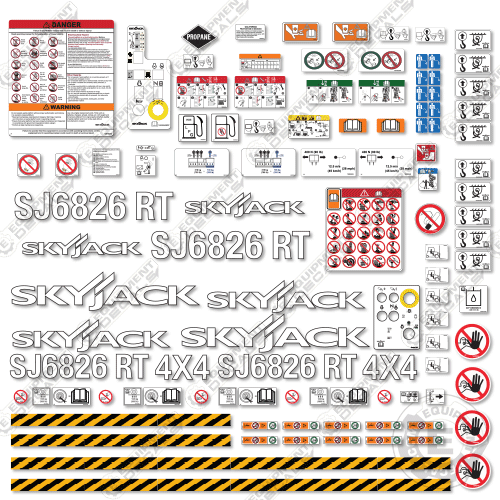 Fits SkyJack SJ6826RT Decal Kit Scissor Lift 6826, 6826rt, sj6826, sj6826rt, sky-jack, skyjack