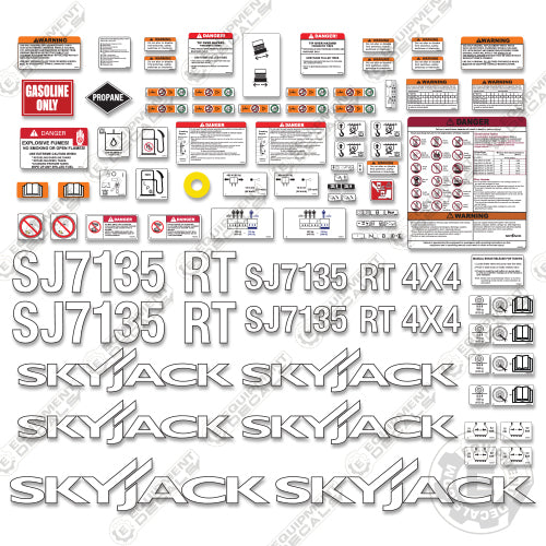 Fits SkyJack SJ7135RT Decal Kit Scissor Lift 7135, 7135RT, SJ7135RT
