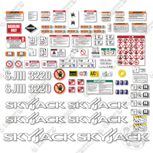 Fits SkyJack SJLLL3220 Decal Kit Scissor Lift 3220, sjiii3220, sjlll, sky-jack, skyjack