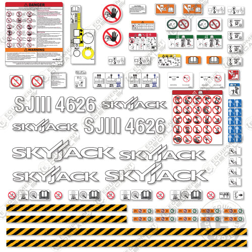 Fits SkyJack SJLLL4626 Decal Kit Scissor Lift 4626, sj3, sjlll, sjlll4626, sky-jack, skyjack
