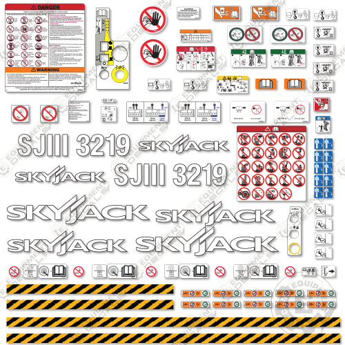 Fits SkyJack SJLLL3219 Decal Kit Scissor Lift 3219, sjlll, sjlll-3219, sjlll3219, sky-jack, skyjack