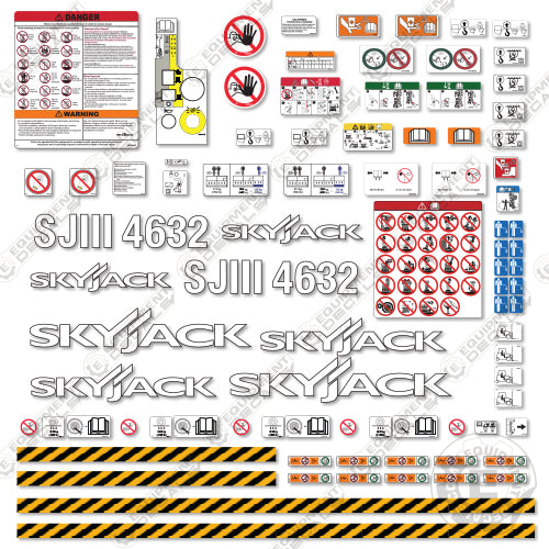 Fits SkyJack SJLLL4632 Decal Kit Scissor Lift 4632, sj3, sjlll, sjlll 4632, sky-jack, skyjack