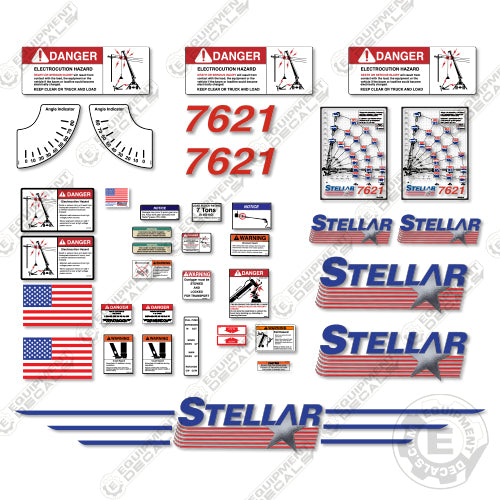 Fits Stellar 7621 Decal Kit Crane Truck (P/N 72800) 7621, crane, decal kit, stellar