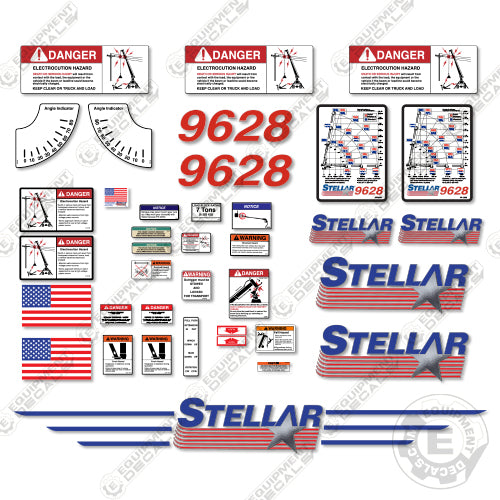 Fits Stellar 9628 Decal Kit Crane Truck P/N 50584 9628, crane, decal kit, stellar