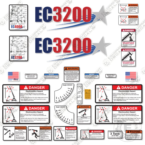 Fits Stellar EC3200 Decal Kit Crane Truck 3200, crane, decal kit, ec3200, stellar