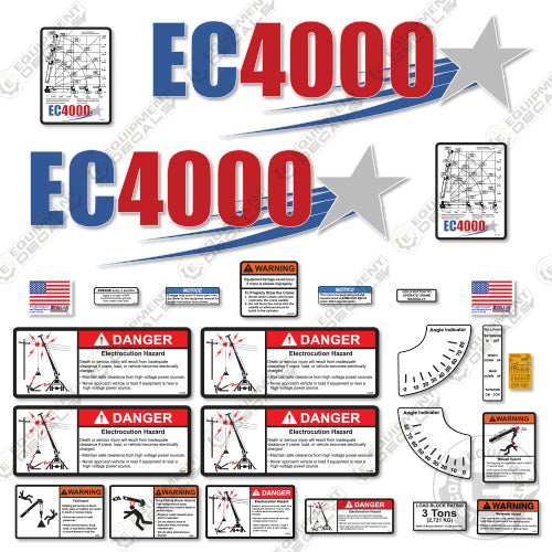 Fits Stellar EC4000 Decal Kit Crane Truck 4000, crane, decal kit, e c 4000, ec4000, stellar