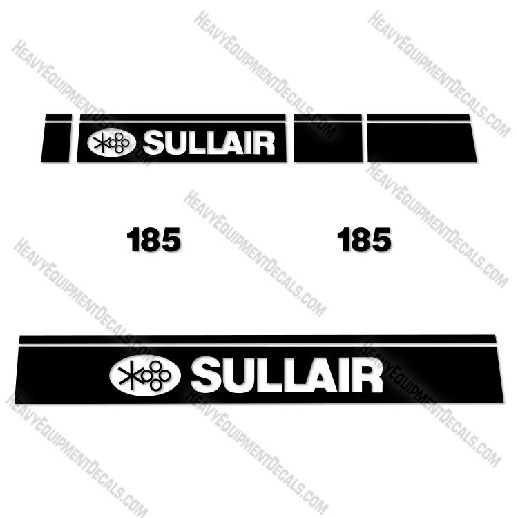 Fits Sullair 185D DPQ KU4F Decal Kit Air Compressor  185, decal kit, sollair