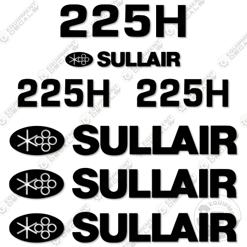 Fits Sullair 225H Decal Kit Air Compressor 225, 225h, decal kit