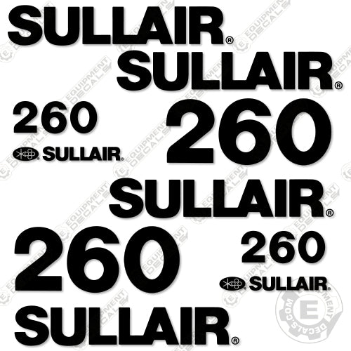 Fits Sullair 260 Decal Kit Air Compressor 260, decal kit, sollair