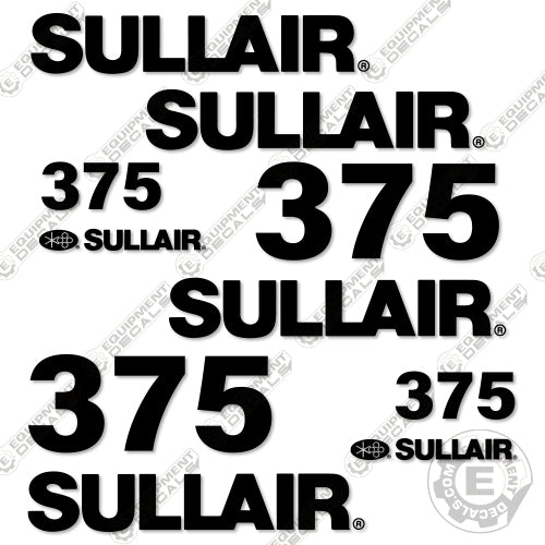 Fits Sullair 375 Decal Kit Air Compressor decal kit, sollair