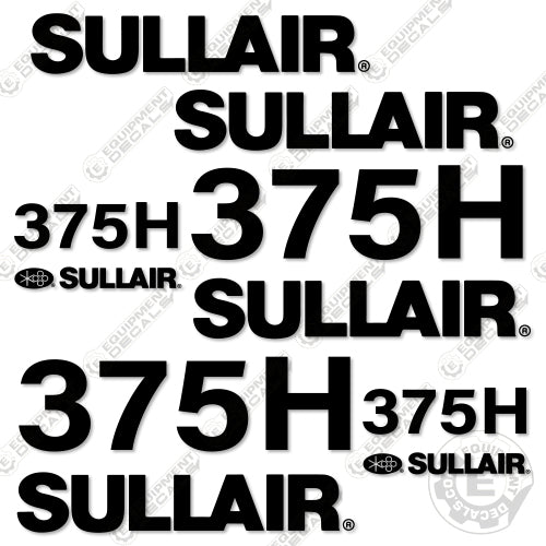 Fits Sullair 375H Decal Kit Air Compressor decal kit, sollair