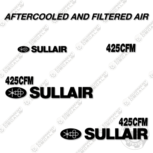Fits Sullair 425CFM Compressor Decal Kit 425, 425cfm, cfm, decal kit